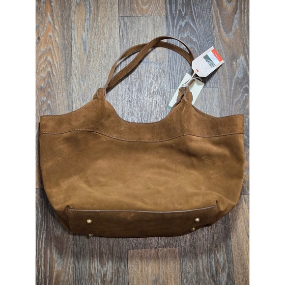 Divina Firenze Handbags - Divina Firenze Brown Suede Leather Tote Bag Made in Italy New with Tags